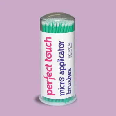 perfect touch micro applicator brushes green regular - dental laboratory products - dental creations ltd