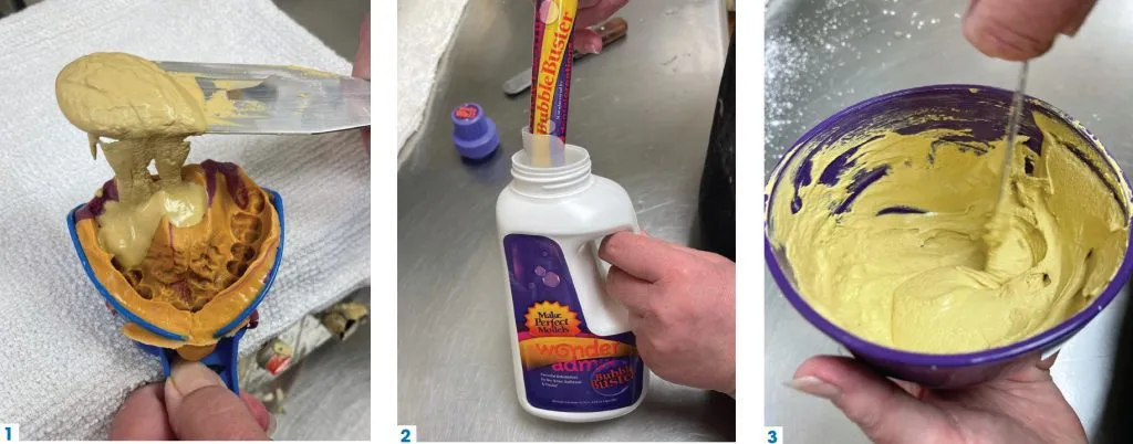 1-3 Burst the Bubbles in Your Dental Models - Figures 1 through 3